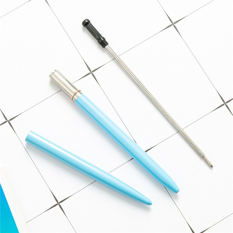 wholesale Metal Ballpoint Pen Business Office Advertising Stationery Thin  Pens 1.0 Mm Refill Ink Black Writing Gift